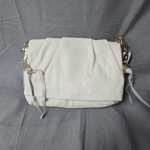 AIMEE KESTENBERG WHITE PEBBLED LEATHER SHOULDER BAG
