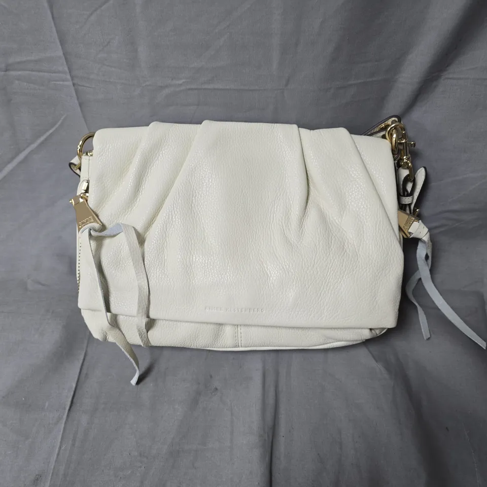 AIMEE KESTENBERG WHITE PEBBLED LEATHER SHOULDER BAG