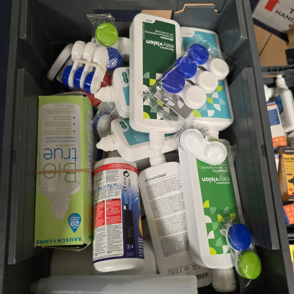 LARGE QUANTITY OF CONTACT LENS SOLUTION AND ACCESSORIES