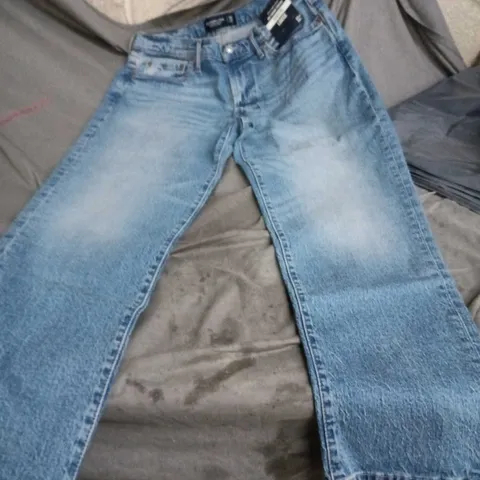 ABERCROMBIE & FITCH A&F VINTAGE STRETCH ATHLETIC LOOSE DENIM JEANS 33W 32L