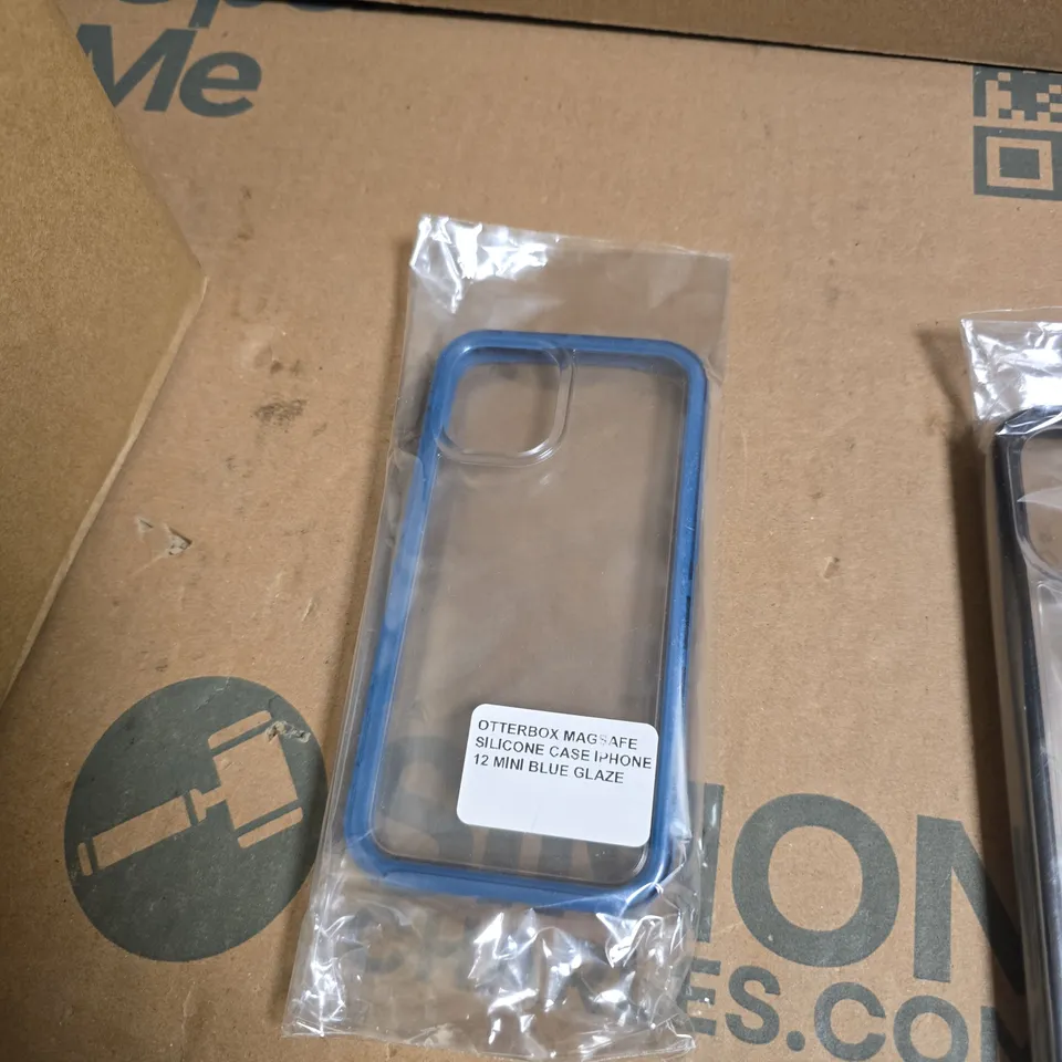 BOX OF APPROXIMATELY 150 ASSORTED MOBILE PHONE CASES INCLUDING OTTERBOX SILICONE CASE AND OTTERBOX IPHONE 12 MINI 