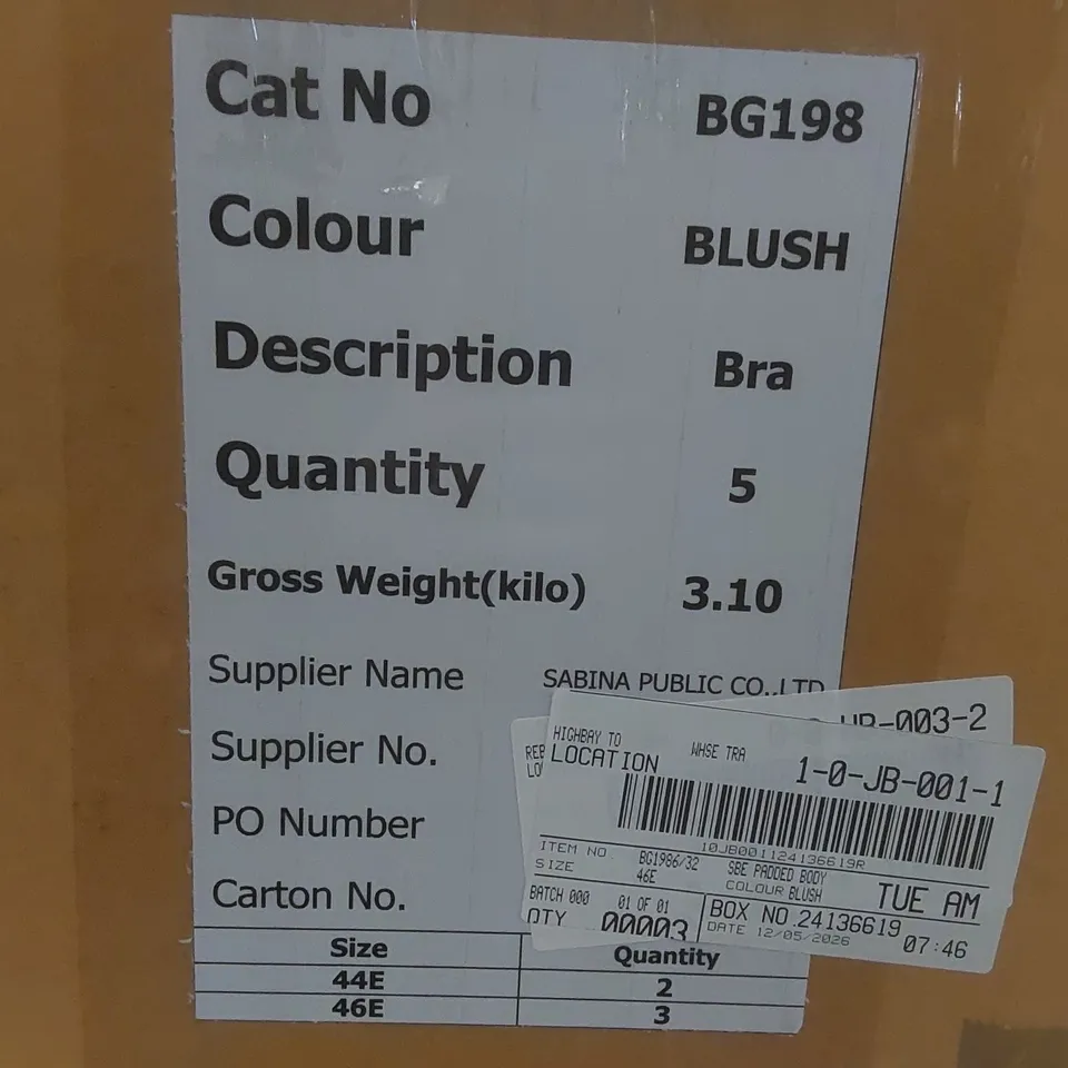 BOX CONTAINING APPROXIMATELY 3x BRAND NEW SIMPLY BE PADDED BODYSUITS