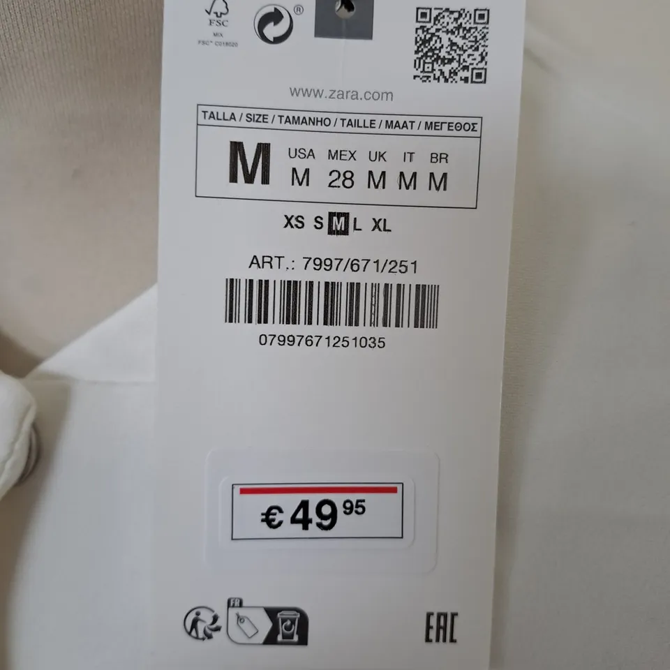 ZARA IVORY BUTTON FRONT JACKET - UK M