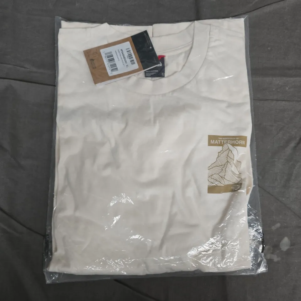 BAGGED THE NORTH FACE MATTERHORN FACE LONG-SLEEVE TEE, GARDENIA WHITE, UK XL