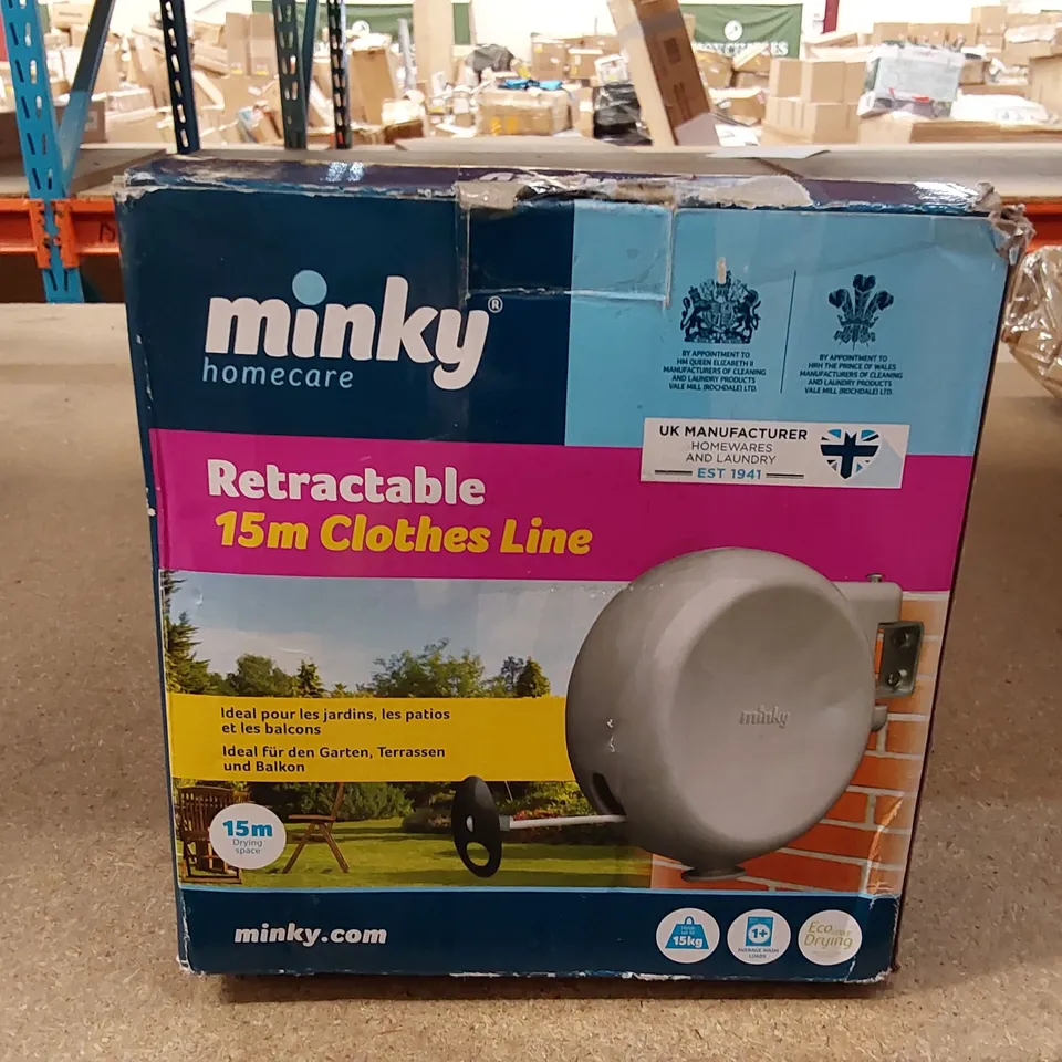BOXED MINKY RETRACTABLE CLOTHES LINE (1 BOX)
