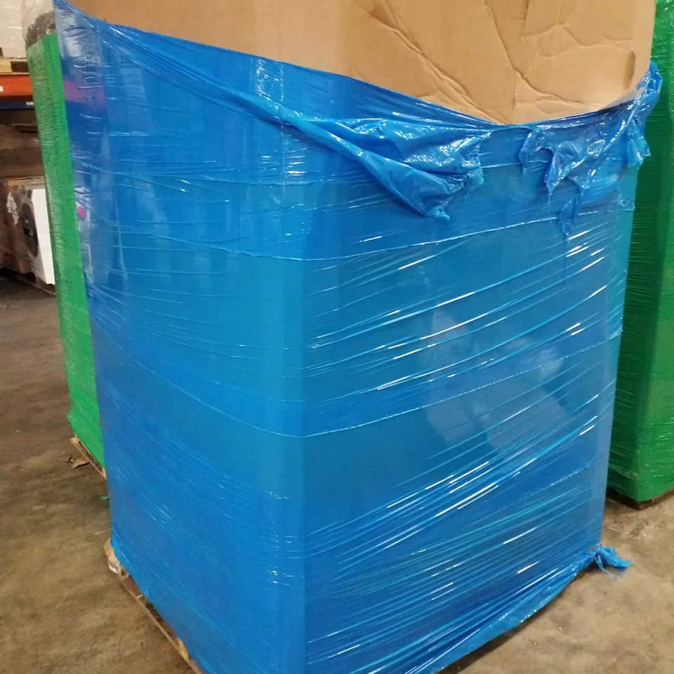 PALLET CONTAINING ASSORTED PRODUCTS TO INCLUDE PREMIUM KING AIR BED, WALL CLOCK, VINYL FLOORING CUTTER, HEATED THROW, PRESSURE  WASHER 