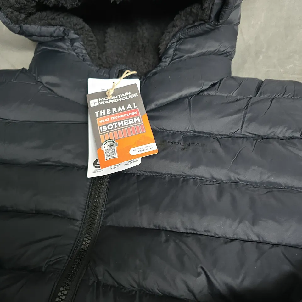 MOUNTAIN WAREHOUSE KIDS' BLACK PADDED JACKET – THERMAL ISOTHERM, WATER-RESISTANT, 13 YEARS