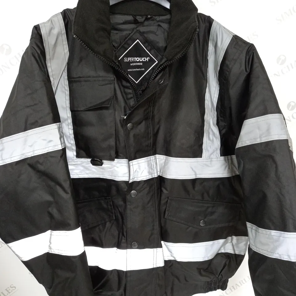 SUPERTOUCH WORKWEAR BLACK REFLECTIVE COAT - M