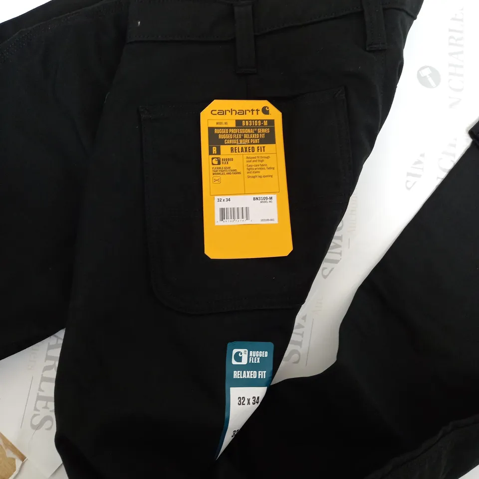 CARHARTT RUGGED GEAR CANVAS WORK PANTS IN BLACK - 32X34
