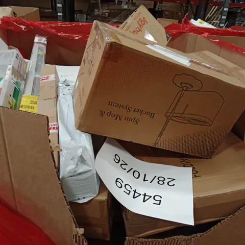 PALLET OF ASSORTED HOUSEHOLD GOODS AND PRODUCTS TO INCLUDE;MOP AND BUCKET,DOG STAIRS,FLOOR LIGHT