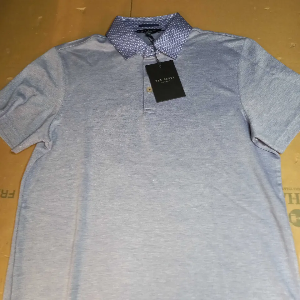 TED BAKER WOVEN COLLAR POLO SIZE 2