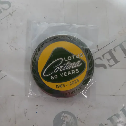 CELEBRATE 60 YEARS WITH LOTUS CORTINA BADGE 