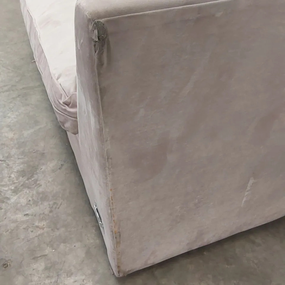 QUALITY DESIGNER CORNER CHAISE SOFA SECTION - BLUSH VELVET