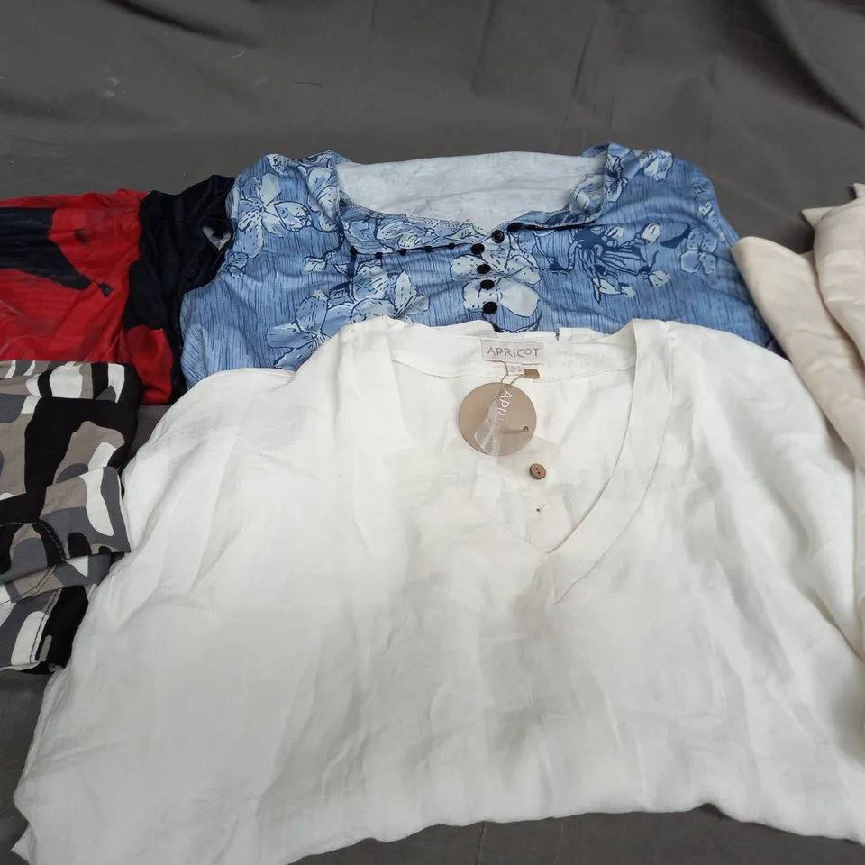 BOX OF APPROXIMATELY 25 ASSORTED CLOTHING ITEMS TO INCLUDE - DRESS,, TROUSER , TOP ETC