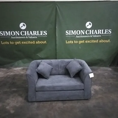 QUALITY DESIGNER KENSTER FABRIC SOFA BED IN DARK GREY 