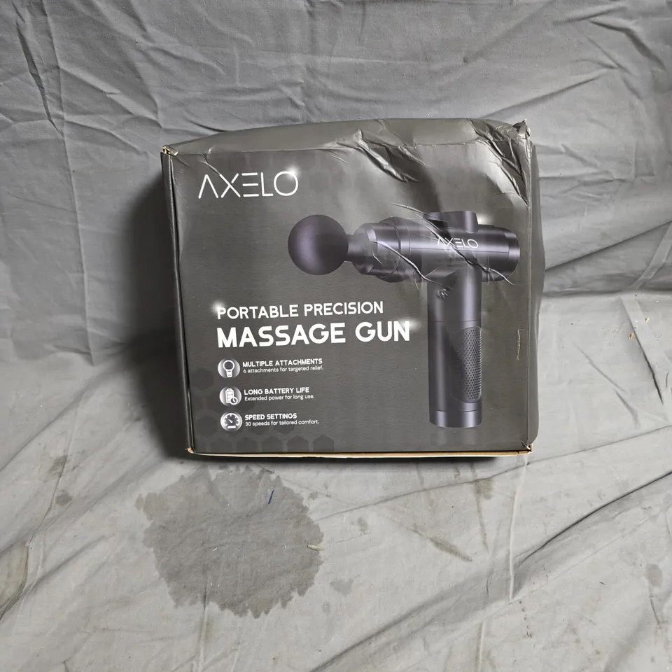 AXELO PORTABLE PRECISION MASSAGE GUN WITH ATTACHMENTS