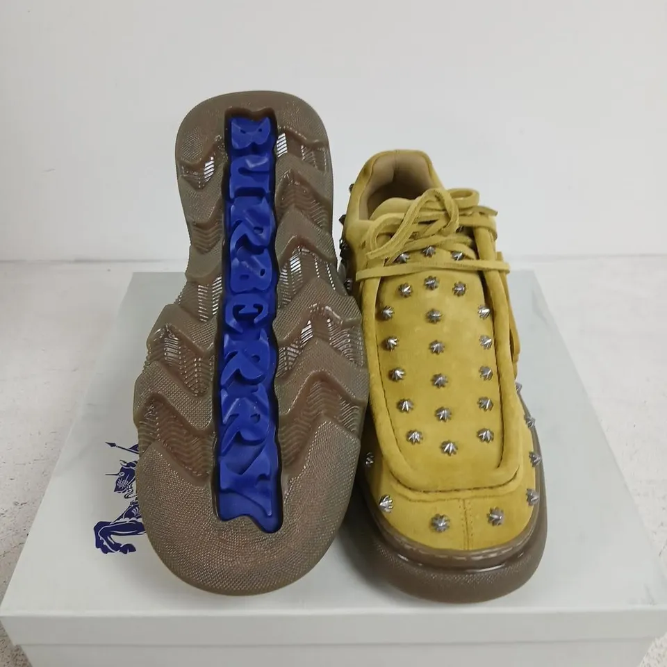 BURBERRY MANILLA STUDDED SUEDE CREEPER SHOES – UK 10.5 (EU 45)