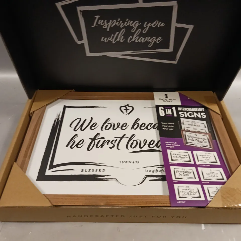 13 BRAND NEW BOXED 6-IN-1 INTERCHANGEABE SIGN COLLECTIONS TO INCLUDE FAITH & SEASONAL COLLECTIONS - COLLECTION ONLY