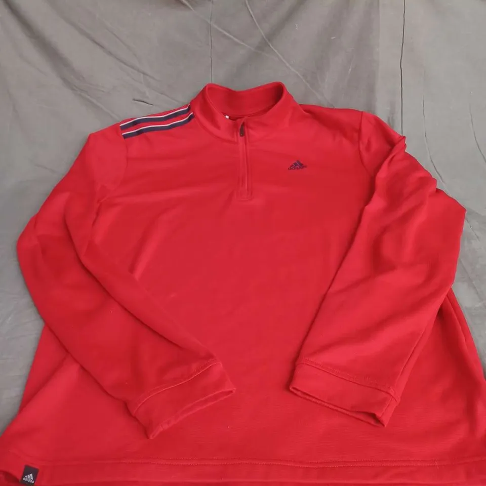 ADIDAS 1/4 TOP IN BRIGHT RED SIZE S