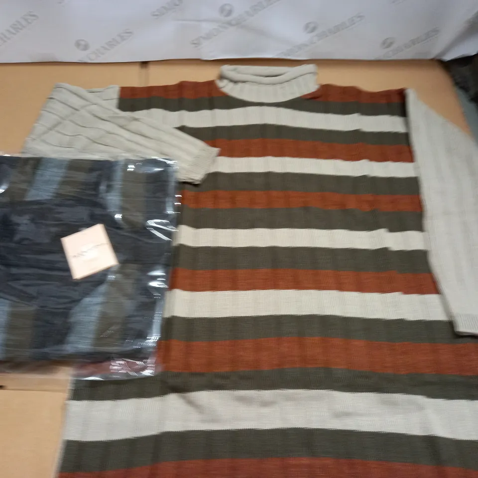 LOT OF APPROXIMATELY 45 ROLL NECK STRIPED JUMPERS - SIZE UNSPECIFIED