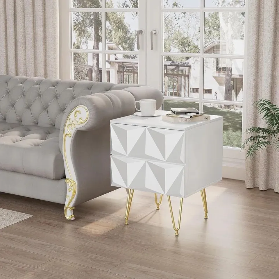 BOXED RADABAUGH IRON BEDSIDE TABLE (1 BOX)