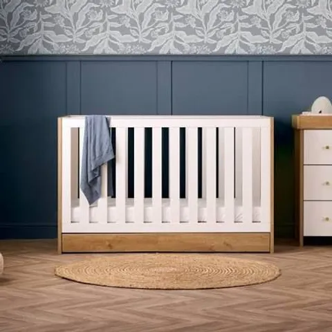 BOXED OBABY NIKA COT BED OAK/WHITE (2 BOXES)
