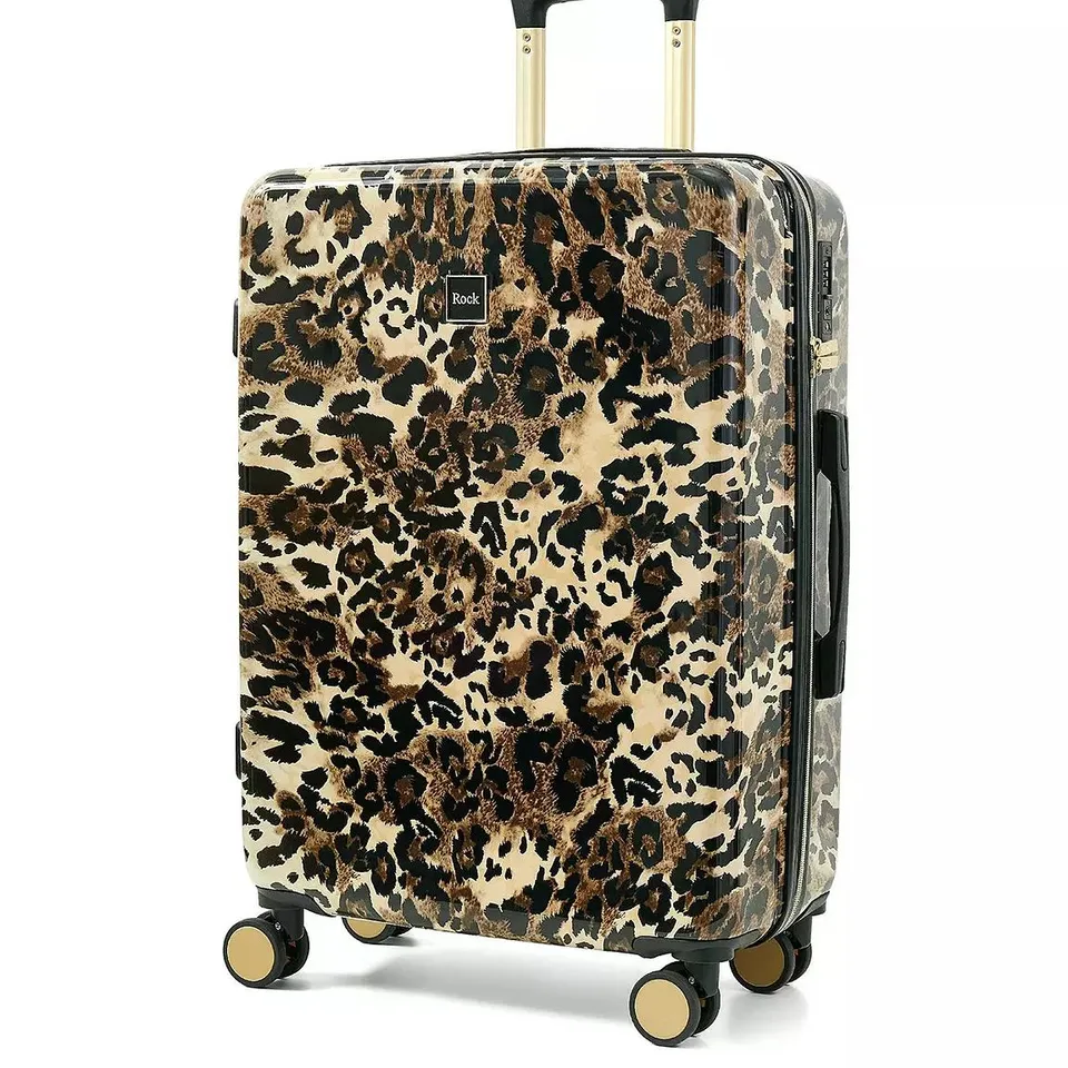 ROCK SAVANNAH LEOPARD PRINT MEDIUM SUITCASE