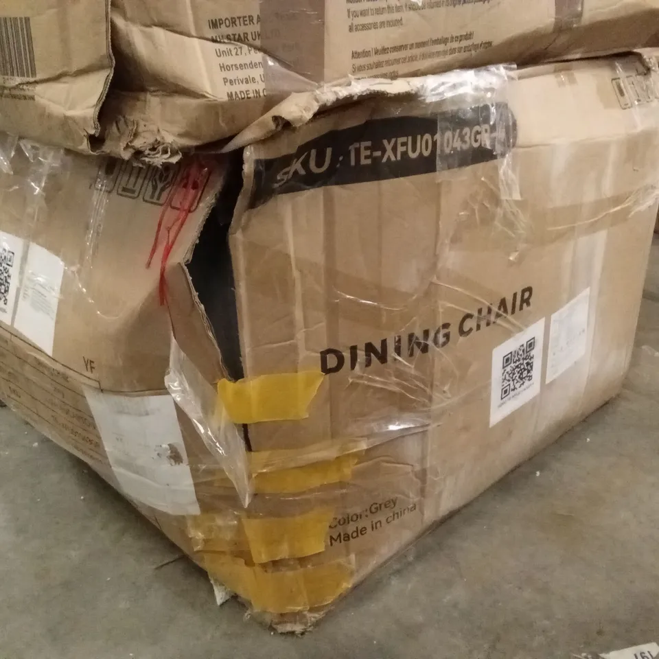 BOXED SET OF DINING CHAIRS - GREY (1 BOX)