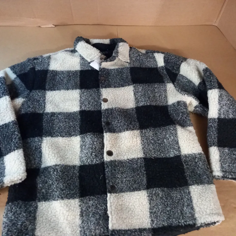 NEXT FLEECY SHIRT IN MONO CHECK - 12 YEARS