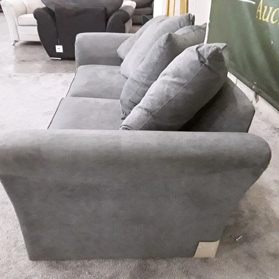 QUALITY DESIGNER DURY 3 SEATER SOFA - DARK GREY FABRIC