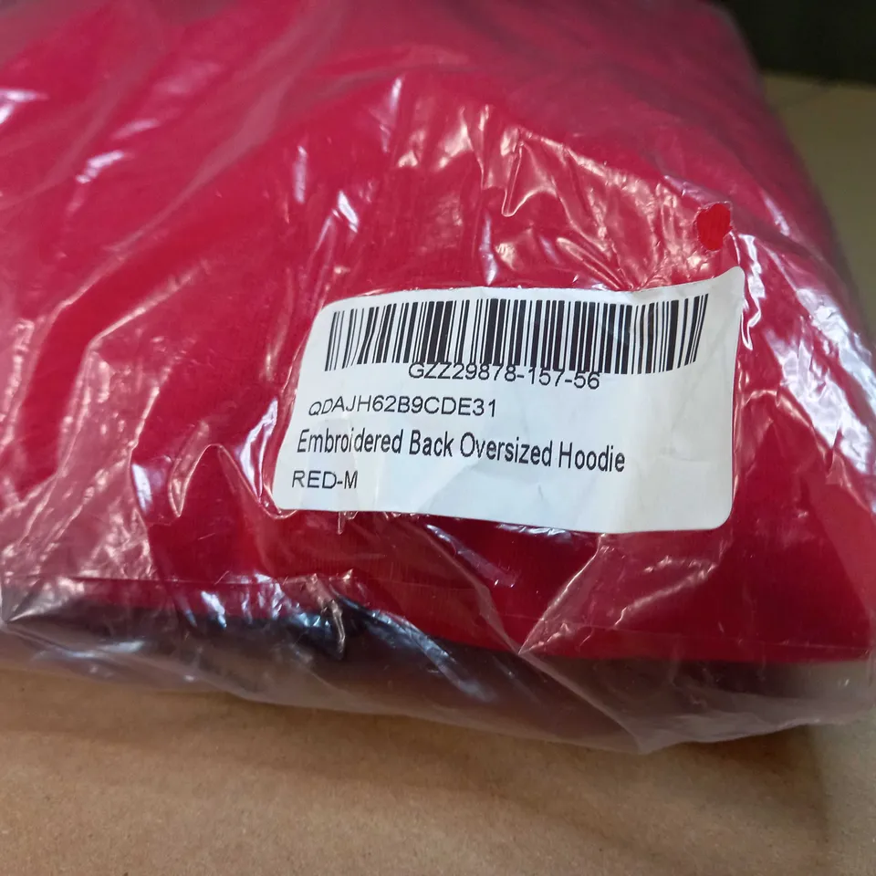 PACKAGED BOOHOO RED OVERSIZED HOODIE - MEDIUM