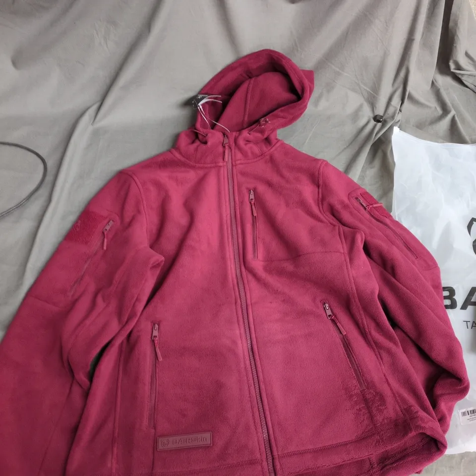BEARSKIN TACTICAL SUPPLY CO. FLEECE JACKET – BURGUNDY , SIZE M