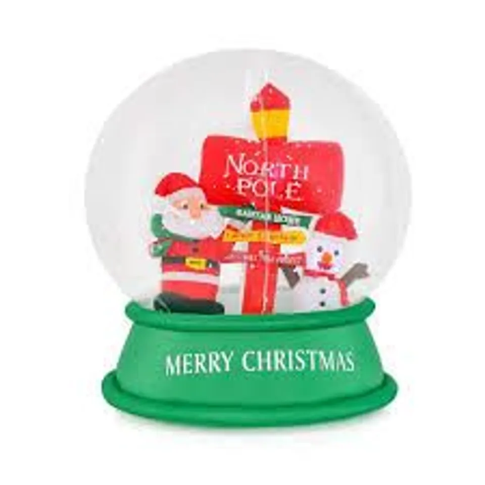 BOXED 126CM INFLATABLE CHRISTMAS LIGHT UP CRYSTAL BALL SANTA SNOW GLOBE