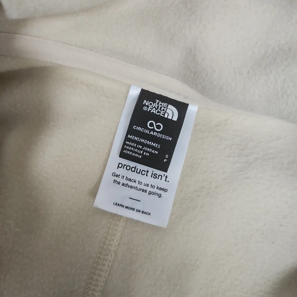 THE NORTH FACE QUARTER ZIP FLEECE IN CREAM - SMALL