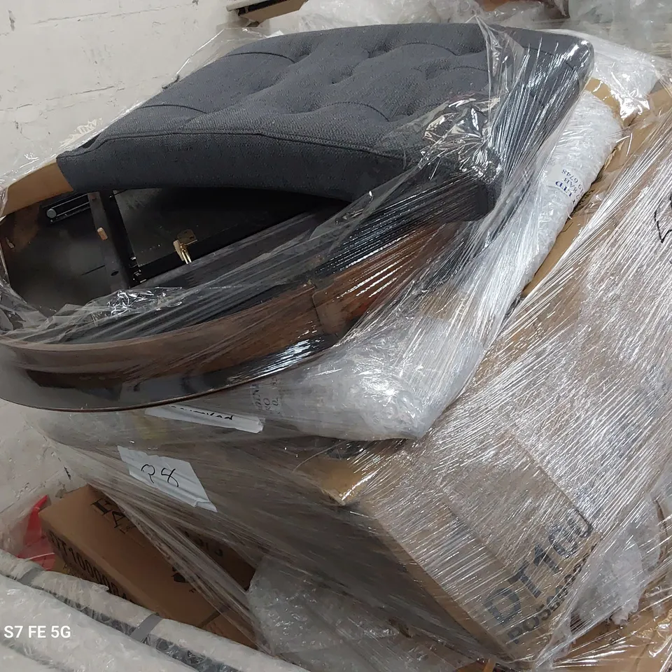 PALLET OF ASSORTED BOXED DINING TABLE PARTS 
