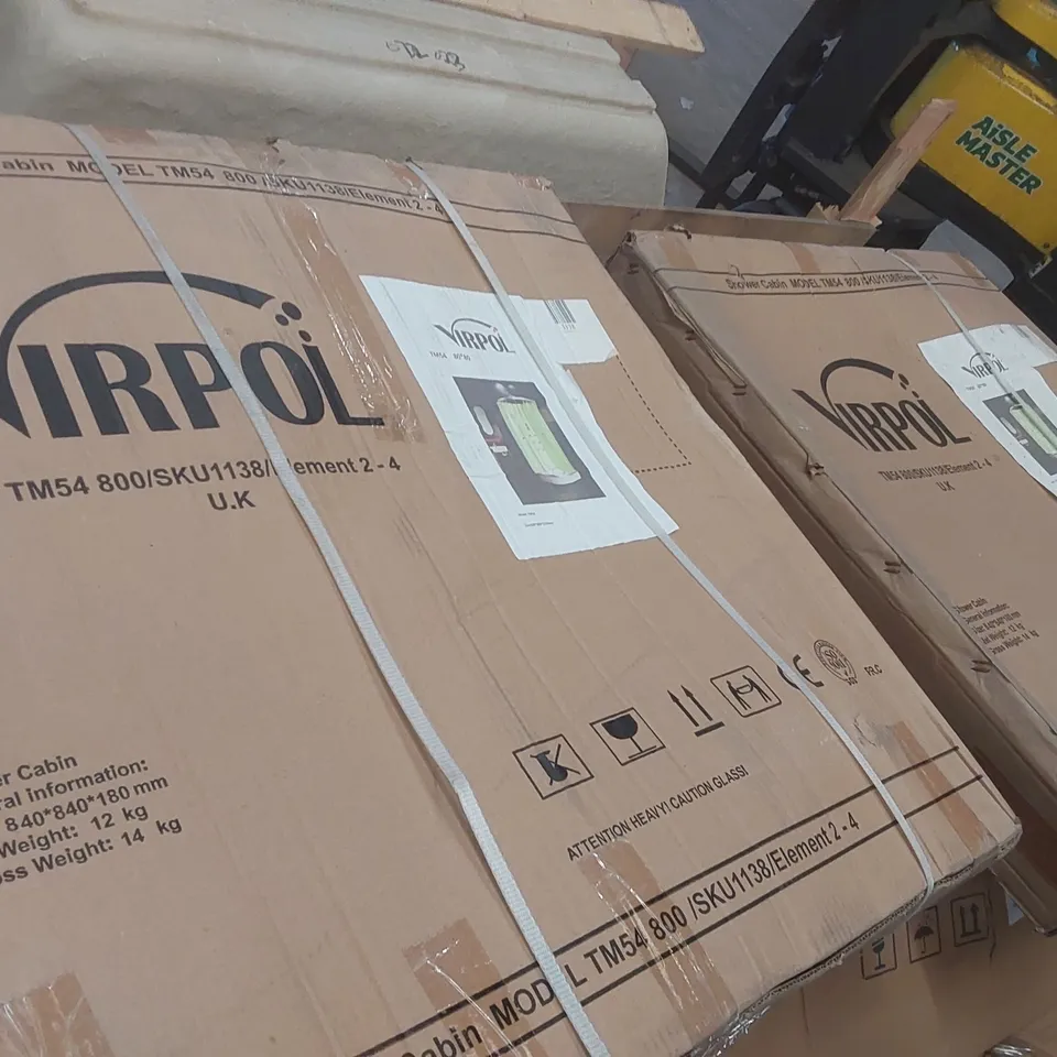 PALLET CONTAINING A VERY LARGE QUANTITY OF ASSORTED BATHROOM FURNITURE PARTS INCLUDING: SHOWER CABIN PARTS ECT