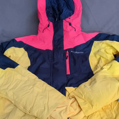 COLUMBIA COLOUR-BLOCK HOODED JACKET - LARGE