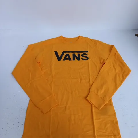 VANS YELLOW LONG-SLEEVE T-SHIRT – SMALL, CLASSIC FIT