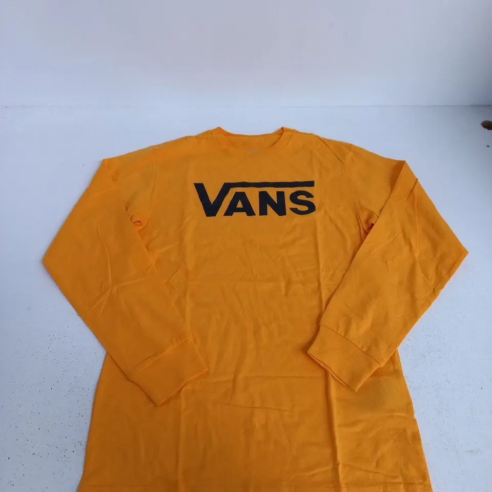 VANS YELLOW LONG-SLEEVE T-SHIRT – SMALL, CLASSIC FIT