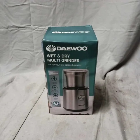 DAEWOO WET & DRY MULTI GRINDER – BOXED, STAINLESS STEEL BOWL