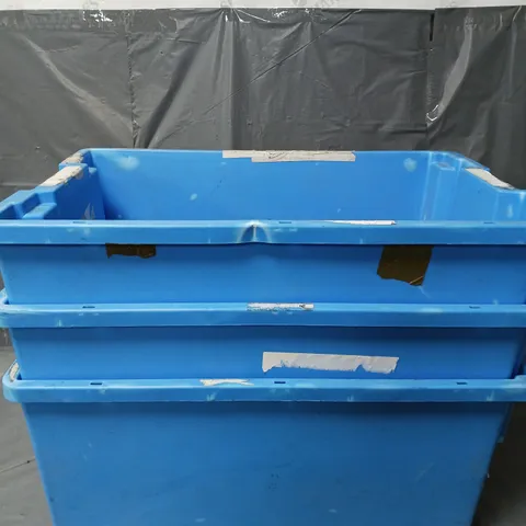 3 LARGE STORAGE TUBS IN BLUE