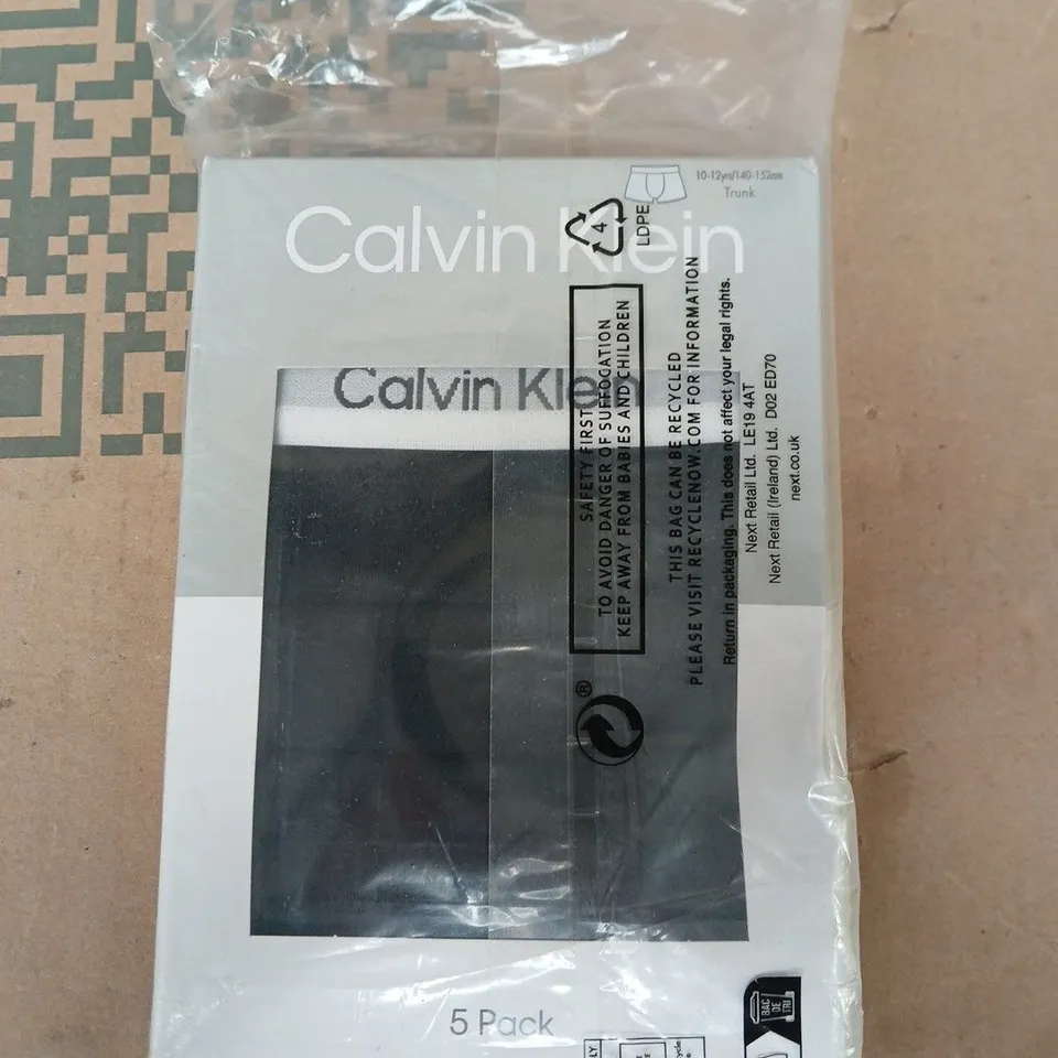 CALVIN KLEIN KIDS' TRUNKS - 5 PACK, 10-12 YEARS