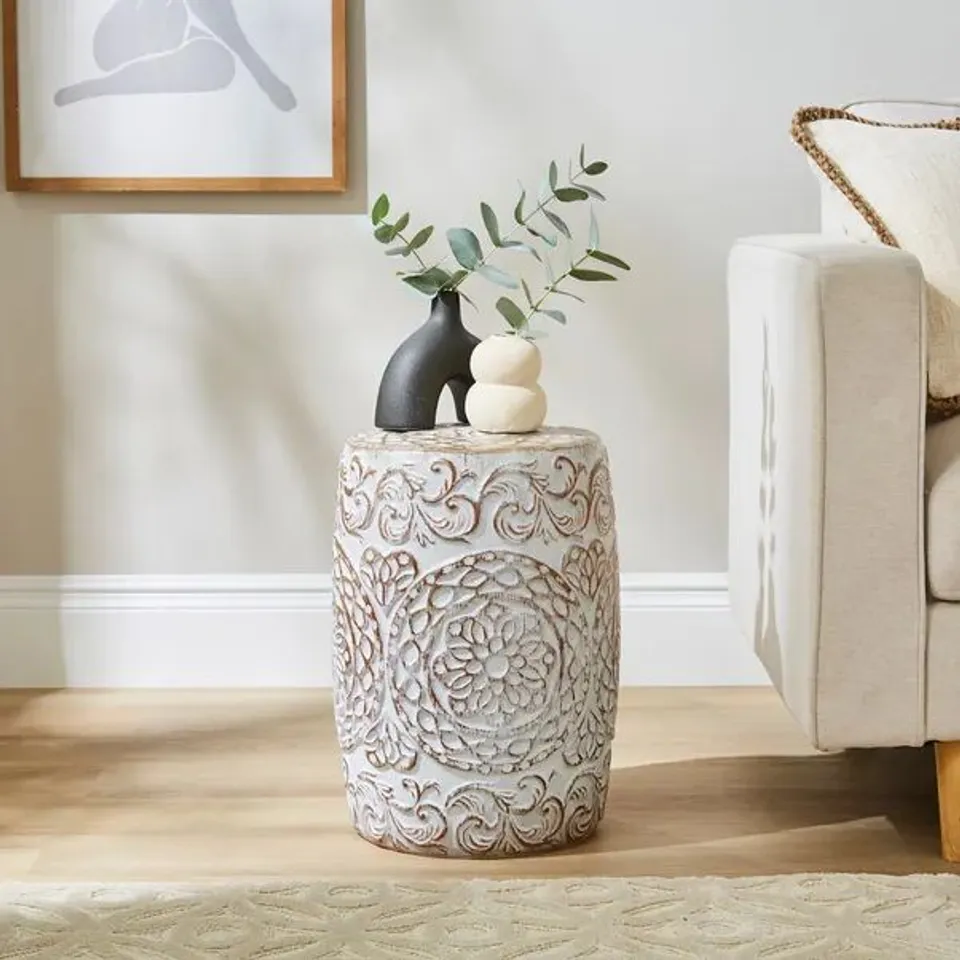 BOXED ISMAY CERAMIC SIDE TABLE (1 BOX)