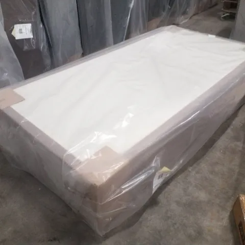 BAGGED FOGARTY 3FT SINGLE LINEN DIVAN BASE - 0 DRAWERS - NATURAL