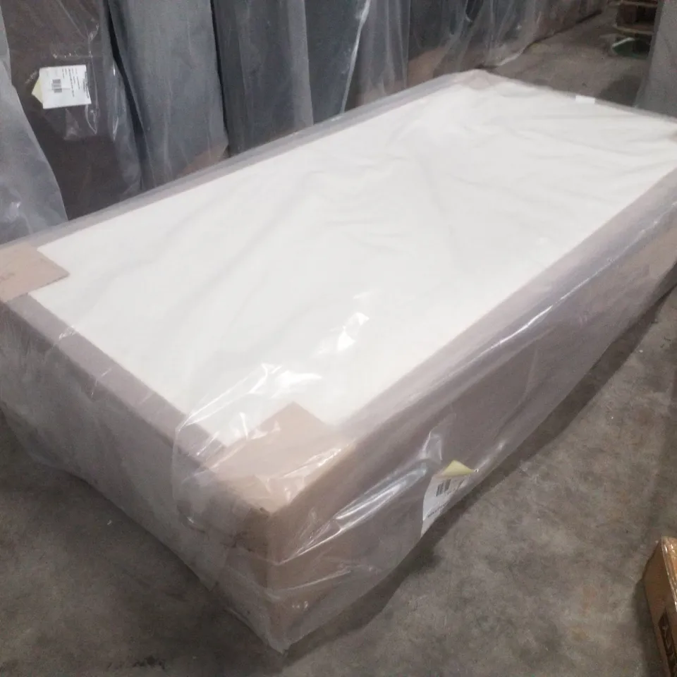 BAGGED FOGARTY 3FT SINGLE LINEN DIVAN BASE - 0 DRAWERS - NATURAL