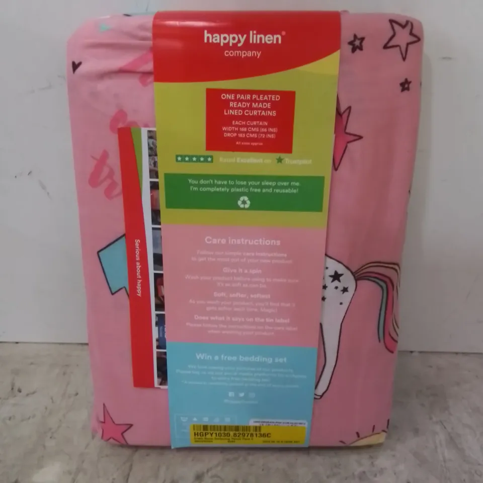 BOXED ORWIN ROOM DARKENING PENCIL PLEATED UNICORN CURTAINS // SIZE: 66" X 72"