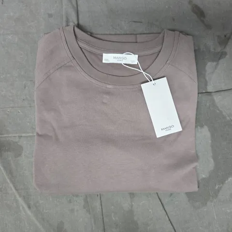 MANGO HOME WOMEN'S PYJAMA SWEATSHIRT IN TAUPE SIZE SMALL