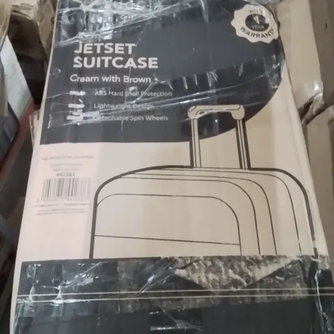 BOXED LUGG 40CM JETSET SUITCASE CREAM&BROWN 
