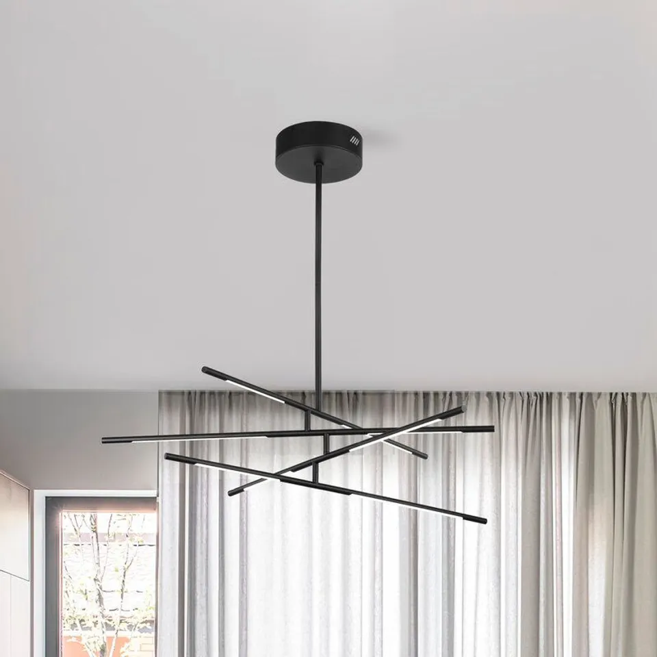 BOXED ANGELA 8 LIGHT GEOMETRIC LED CHANDELIER 