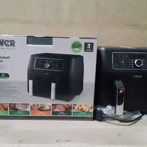 BOXED TOWER 8 LITRE DUAL BASKET AIR FRYER
